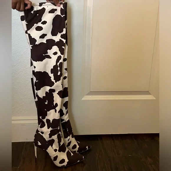 Steven Madden | VAVA | Cow Print - thigh high boots - Picture 3 of 6
